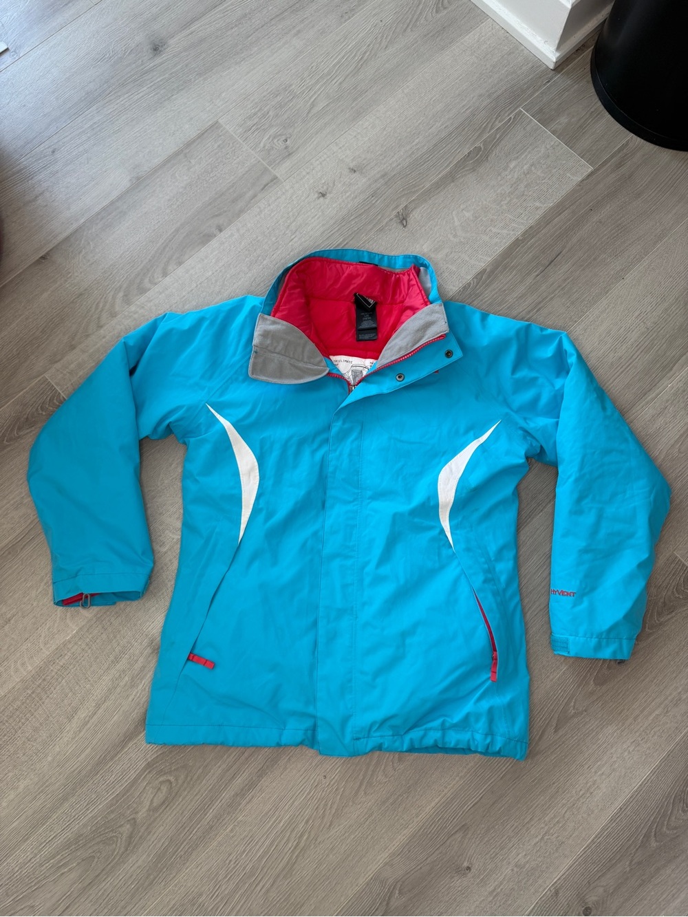 North Face Girls TriClimate 3-in-1 Jacket Blue HyVent Sz L 14/16